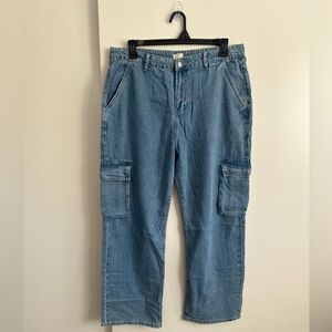 Casual Blue Wide Leg Jeans for Women